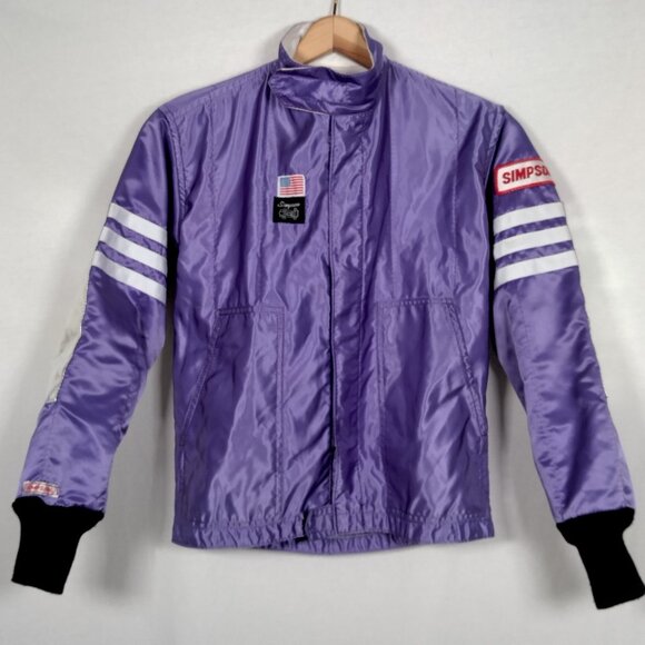 Vintage Simpson Racing Jacket Women Small Purple Double Layer Driving - Picture 1 of 16